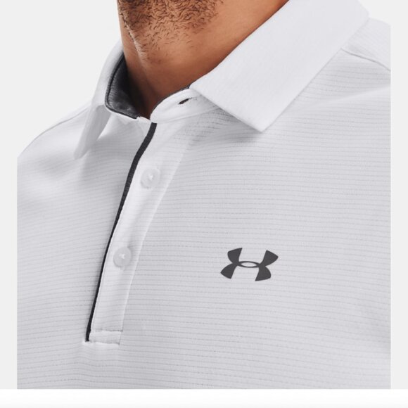Under Armour Golf Tech Polo White/Graphite/Graphite LG - Picture 2 of 8